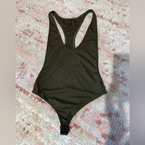 Deep Olive Lowcut Bodysuit
